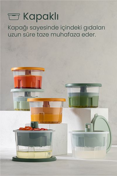Vienev Set of 6 Colorful Presenter Olive Pickled Cheese Multi-Purpose Storage Containers
