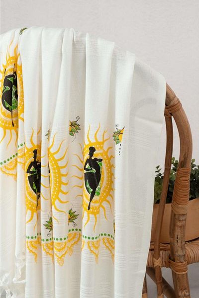 Mulberry Bamboo Printed Peshtemal Bath Towel