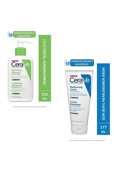 CeraVe Hydrating Cleanser Nemlediren Temizleyici 236 ml Nemlendirici Krem 177 ml Yüz&vücut