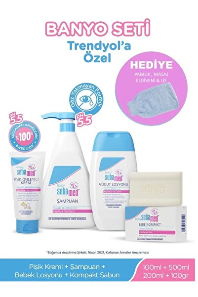 Sebamed Bebek Banyo Seti, Pamuk Lif Mavi