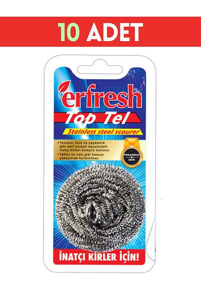 ERFRESH 10 Pieces of Stainless Steel and Strong Dish Wire - Ultimate Solution Against Stubborn Countrys