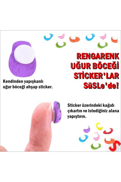 Süsle Baby Party Uğur Böceği Ahşap Sticker, 1,5cm x 1,2cm  x 15 Adet - Kırmızı