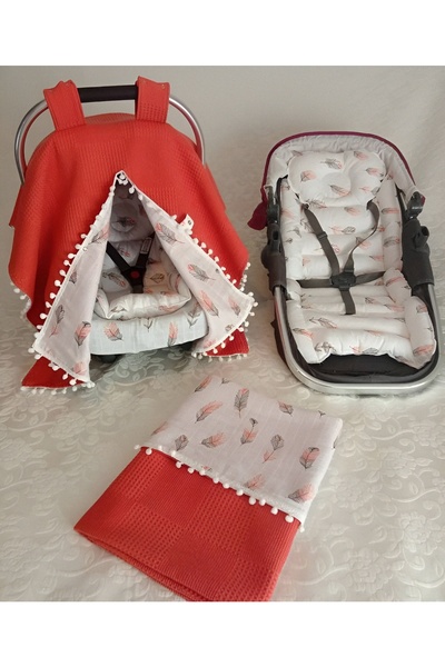 Wenaris غطاء عربة أطفال مزدوج الجوانب - وسادة وملاءة وبطانية عربة أطفال