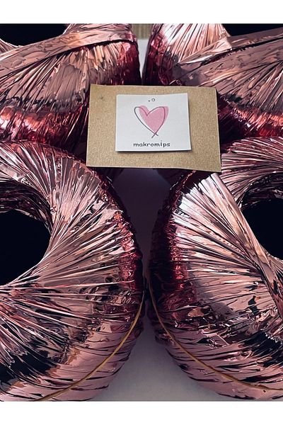 Makromİps Premium Metallic Raffia - Σετ 4 τμχ Glittery Shiny βραδινό φόρεμα από πολυεστέρα τσάντα και καπέλο