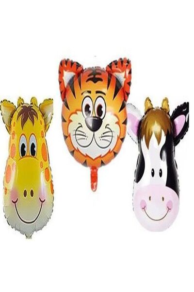 DÜVENCİ TİCARET SAFARI FOIL - 3 قطع من بالونات الرأس الكبيرة