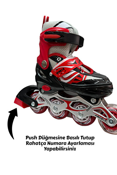 YILDIRIM OYUNCAK 2+1+1 AdjuStable LIghted ChIldren'S Skate - SIngle Row wIth SIlIcone WheelS