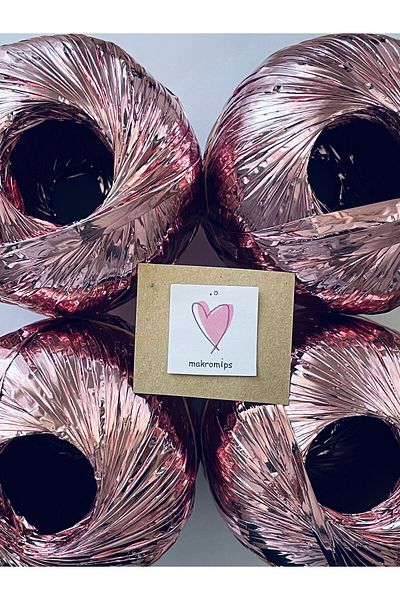 Makromİps Premium Metallic Raffia - Σετ 4 τμχ Glittery Shiny βραδινό φόρεμα από πολυεστέρα τσάντα και καπέλο