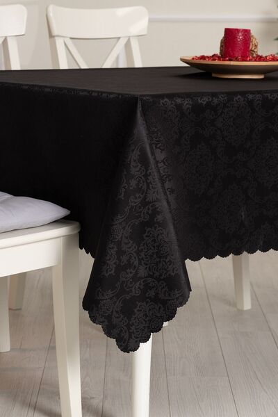 Tropikhome Günlük Kullanım Için Masa Örtüsü, Dertsiz Masa Sofra Örtüsü Siyah