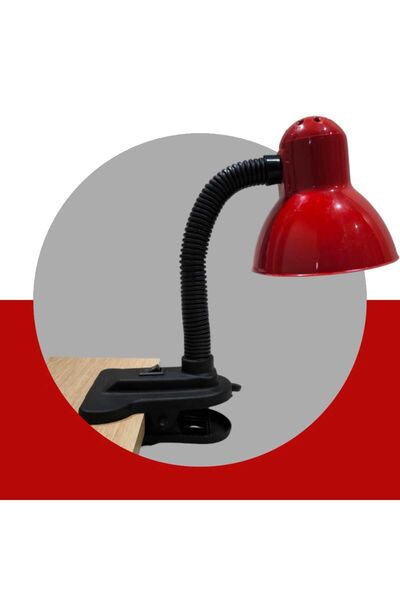 Okmino Kıskaçlı Masa Lambası (KIRMIZI)