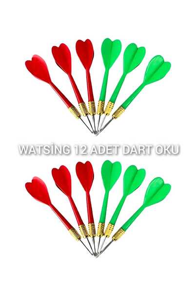 WATSING Dart Oku 12'lı set Çelik Uç Renkli Dart Oku seti