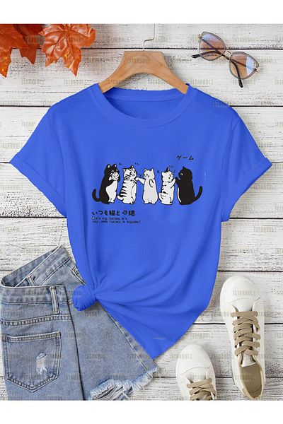 aynewmoda Тениска с флорален принт и пеперуди Always Be Free Oversize