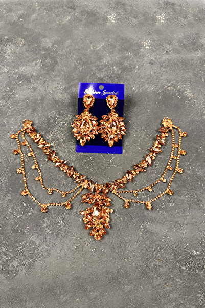 Limelia Set de păr pentru mireasă și nuntă model Ahu portocaliu - Set de cerc...