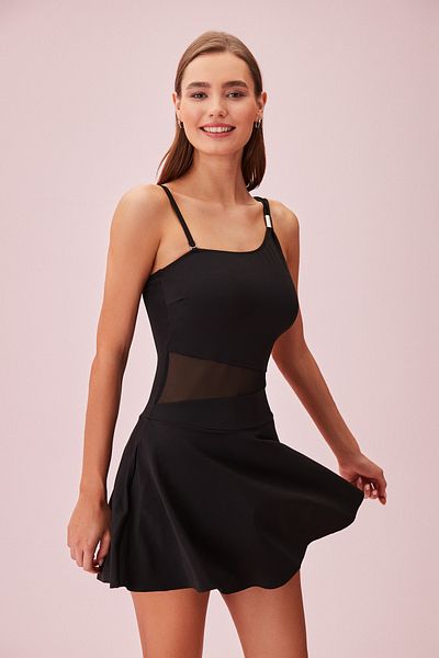 SUWEN Μαγιό με One Shoulder Skirted