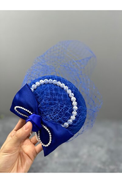 Limelia albastru cobalt Căciulă de mireasă - Pălărie de costum cu detalii de ...