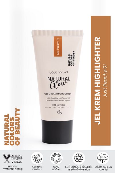 Bade Natural Gel Cream Highlighter Just Peachy 01 100% Natural