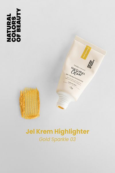 Bade Natural Gel Cream Highlighter Gold Sparkle 03 100% Natural