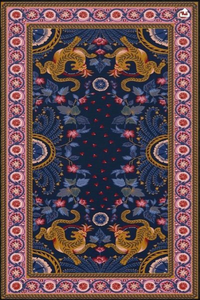 Rugs Modern Halı قاعدة منسوجة منقوشة بإطار وردي أرجواني وسجادة مزخرفة قابلة ل...