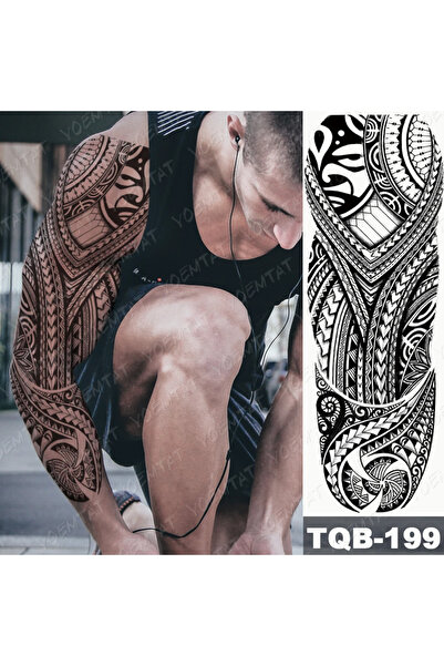 Tattoo Gerçekci Geçici Maori Desen Kol Kaplama Tattoo Dövme Modelleri