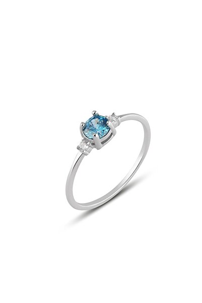 MySilvers Aquamarin Taşlı Gümüş Yüzük