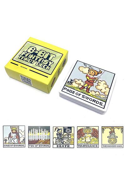 SPELT 8-bit Fantasy Deck 7x7cm Mini Tarot Deck with 78 Cards Tarot Cards