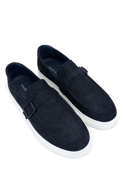 Tamer Tanca Men's Genuine Leather Navy Blue Casual Shoes