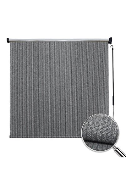 pamukkale branda BALKON STOR PERDE MEKANİZMALI-İTHAL FİLE GRİ 140 X 200