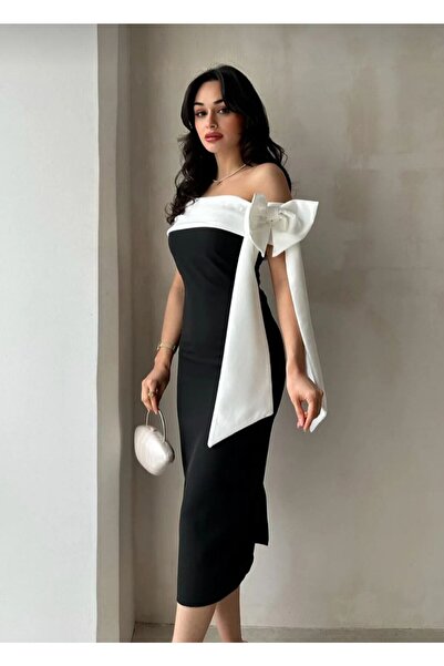 Varyete Rochie de culoare dublă de lungime midi