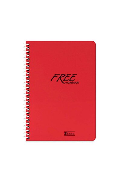 KESKİN COLOR Keskin Color Free Spiralli Kırmızı Plastik Kapak 60 Yaprak A4 Ka...