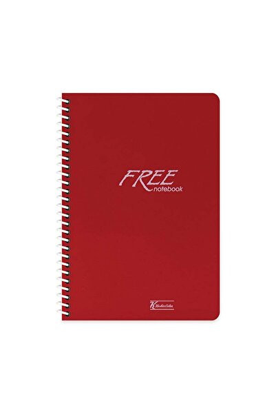 KESKİN COLOR Keskin Color Free Spiralli Bordo Plastik Kapak 100 Yaprak A4 Kar...