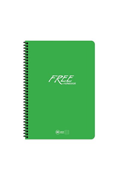 KESKİN COLOR Free Spiralli Yeşil Plastik Kapak 100 Yaprak A4 Kareli Defter