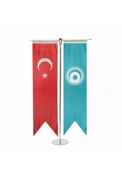 Özel Flama Bayrak TURAN BİRLİĞİ TÜRK DEVLETLERİ TEŞKİLATI T MODEL MASA BAYRAĞI