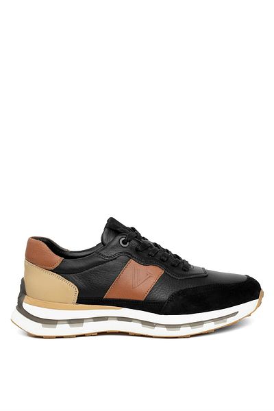 Voyager 6672S Pantofi casual negri din piele naturală pentru bărbați