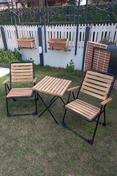 Tedarikcenter Metal Iskeletli Bistro Set Bahçe Mobilyası 3 Lü Set Piknik Kamp...