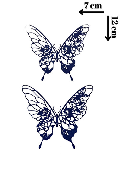 Barly 30 GÜN / 1 AY KALICI Kelebek Figürlü Geçici Dövme Tattoo(24 Saat İçeris...