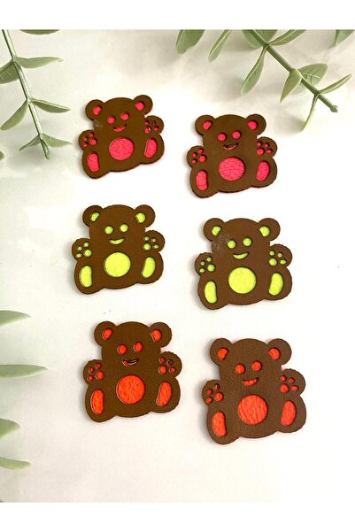 canan dizayn BEAR ARMA - 3 cm neonski zeleno-fuksija-narandžasti kamen (6 kom...