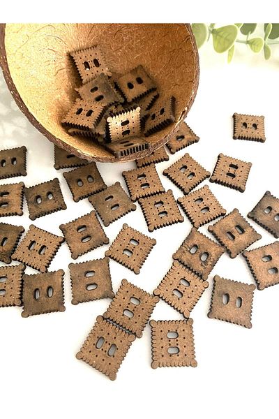 canan dizayn Petibor Model Wooden Button 20 mm (15 Pcs)