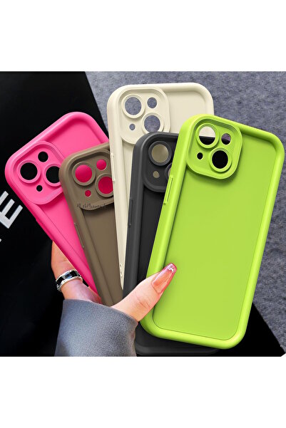 m.tk moveteck İphone 15 Kılıf Yumuşak Renkli Lansman Silikon Kamera Korumalı Çıkıntılı Kenarlı 3d Coffe Desenli