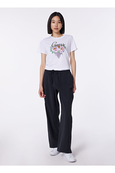 Guess Tricou alb pentru femei cu guler rotund - W4GI49K9SN1-G011