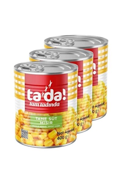 Tada Haşlanmış Tane Süt Mısır Konservesi 400 Gr (3 Adet)
