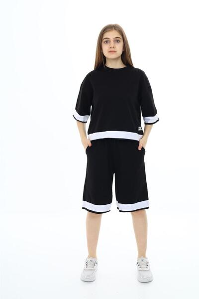 Joui Co Κοριτσίστικο Oversize 100% βαμβακερό μισό μανίκι σορτς κάτω-επάνω αθλητική φόρμα