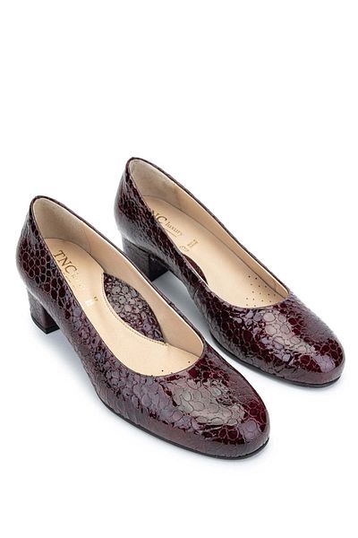 RELAX ANATOMIC Claret Red Patent Leather Comfort Women's Shoes - Genuine Leather