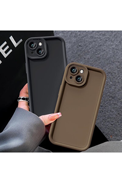 m.tk moveteck İphone 15 Kılıf Yumuşak Renkli Lansman Silikon Kamera Korumalı Çıkıntılı Kenarlı 3d Coffe Desenli