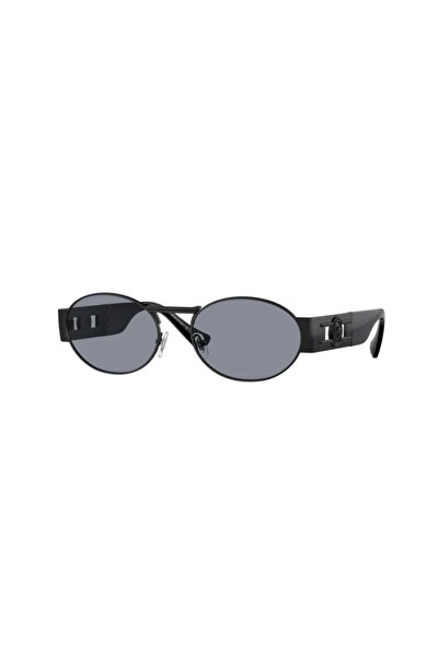 Versace VE22641261/156 Unisex Güneş Gözlüğü Mat Siyah Metal Çerçeve Füme Lens...