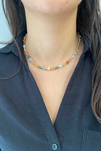 Suerte Accessories Kartal Gözü Akuamarin Yeşim Akik Sitrin Aytaşı Kuvars Doğa...