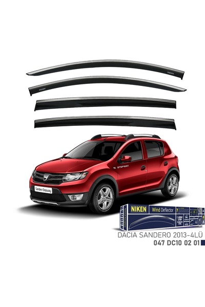 Niken Dacia Sandero 2013-2020 Kromlu Cam Rüzgarlığı 4 LÜ