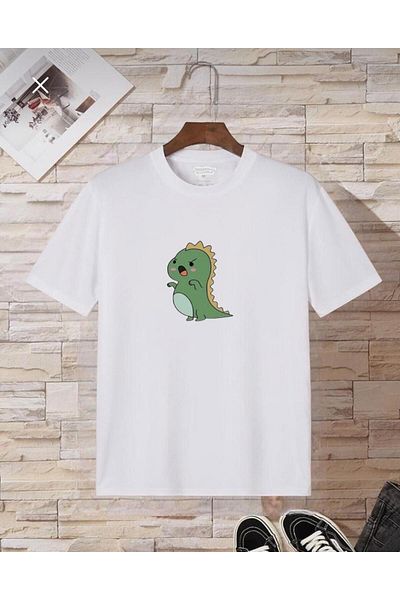 İmpavido Λευκό μπλουζάκι Oversize - Ψηφιακή εκτύπωση, 100% βαμβάκι
