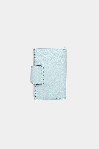 Grande 827 Mint Colored Genuine Leather - Accordion Card Holder Wallet with Vertical Snaps