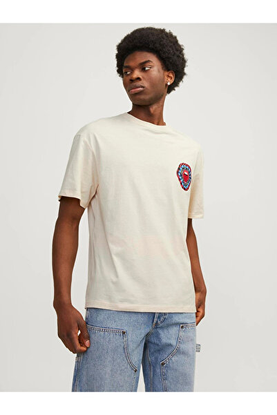Jack & Jones Erkek Sırt Baskılı Oversize T-shirt - 12256930