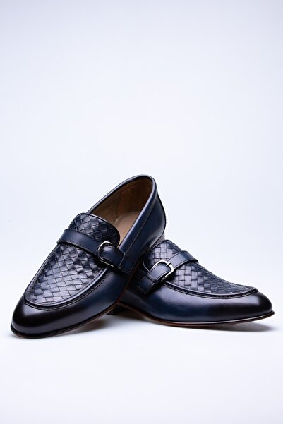 FARUK SAĞIN Navy Dale - Classic Shoes with Single Belt