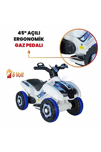 Genel Markalar Led Işıklı Müzikli Akülü  Araba Atv Motor 2-4 Yaş - 6V